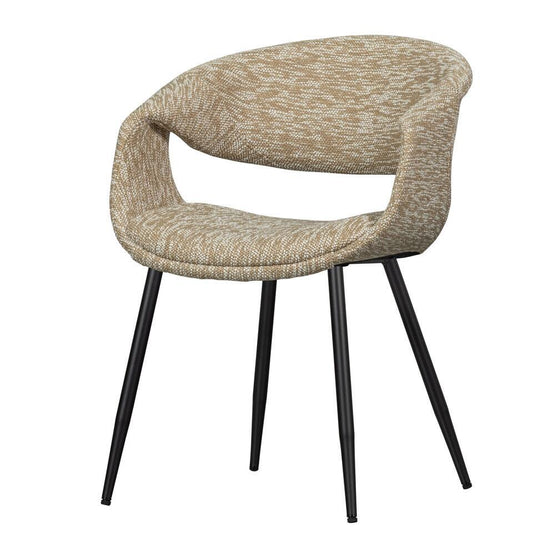 WOOOD Yossi Eetkamerstoelen Met Metalen Zwarte Poot - Zand - Set Van 2