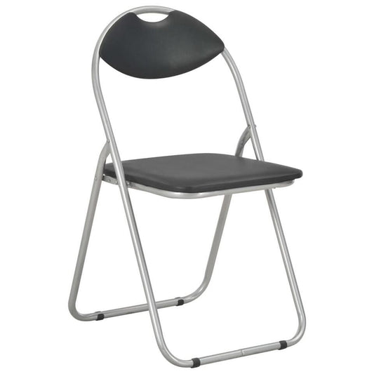 VidaXL Eetkamerstoelen Inklapbaar 2 St Kunstleer Zwart