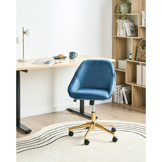 BARDSDALE - Bureaustoel - Marineblauw - Fluweel