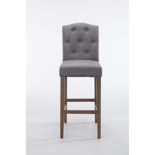 CLP Barkruk Louise Antiek Licht Frame - Stof - Licht Grijs