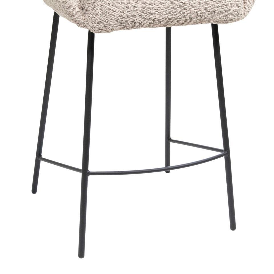 Barstoel Stof Taupe - Zithoogte 65cm - 52x42x88cm - Lova - Set Van 2