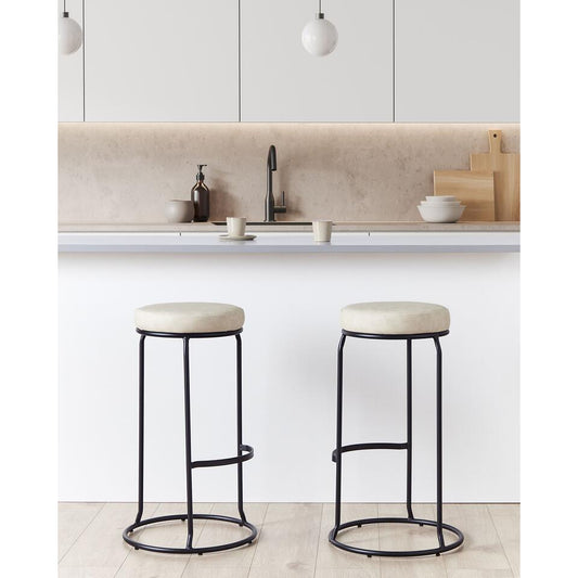 MILROY - Barkruk Set Van 2 - Lichtbeige - Kunstleer