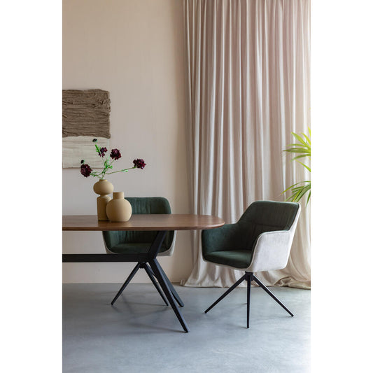 Housecraft Daley Eetkamerstoel Beige/Groen - Set Van 2