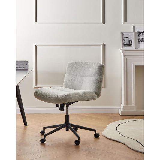 CATLIN - Bureaustoel - Wit - Bouclé