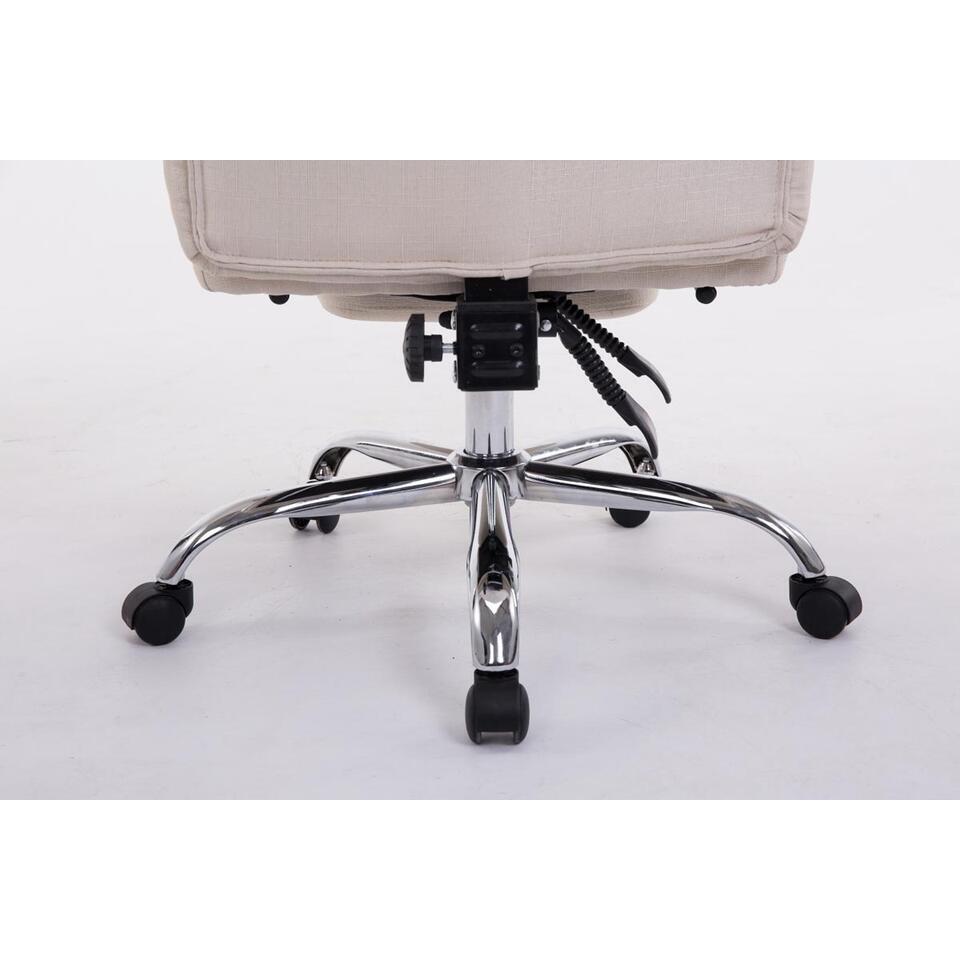 CLP Bureaustoel XL Troy Chroom Frame - Stof - Creme