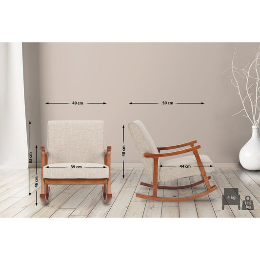 CLP Schommelstoel Morelia Stof - Creme