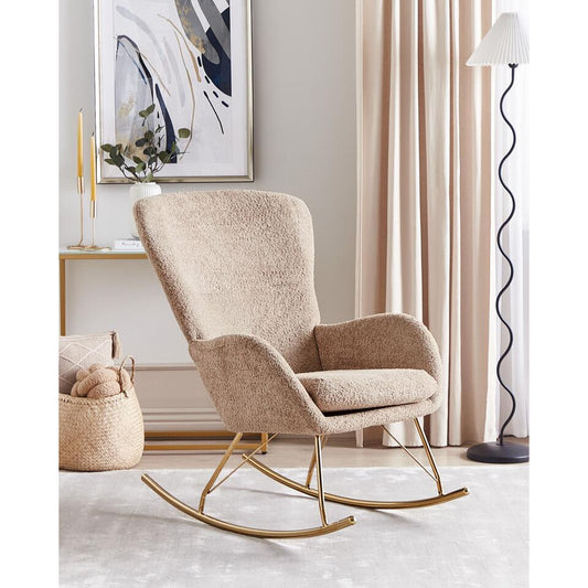 ANASET - Schommelstoel - Beige - Bouclé