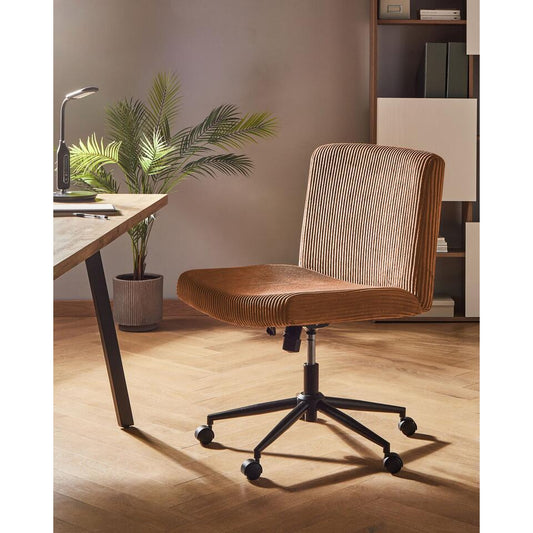 GEDDES - Bureaustoel - Goudbruin - Corduroy