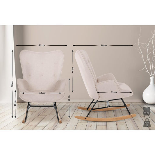 CLP Schommelstoel Sanka Stof - Creme