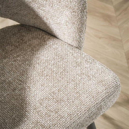 Hoyz Collection - Barstoel Boucle Salon - Tissee Cargo Zandkleur - Set Van 2
