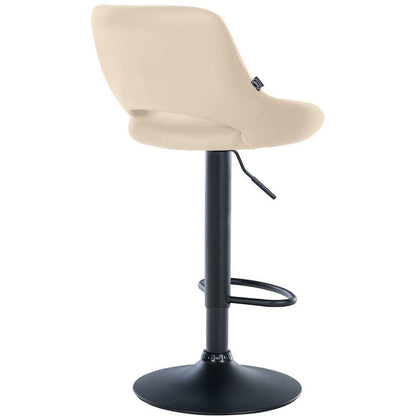  CLP Barkruk Milet Zwart Frame - Kunstleer - Creme