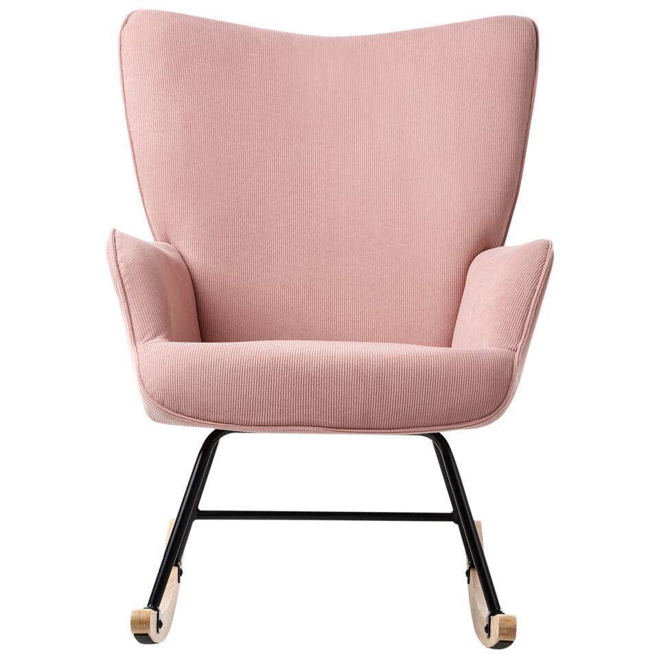  ARSET - Schommelstoel - Roze - Bouclé