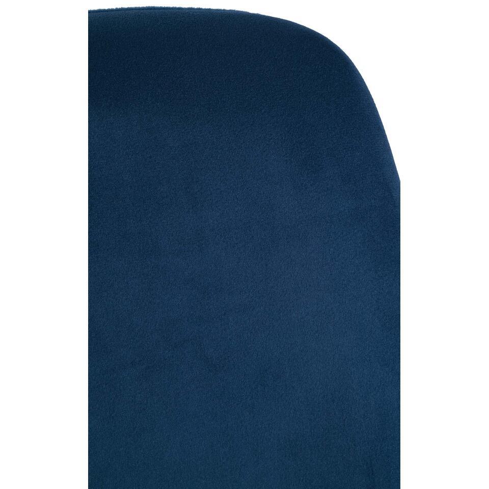  CLP Eetkamerstoel Victoria Zwart Frame - Fluweel - Blauw