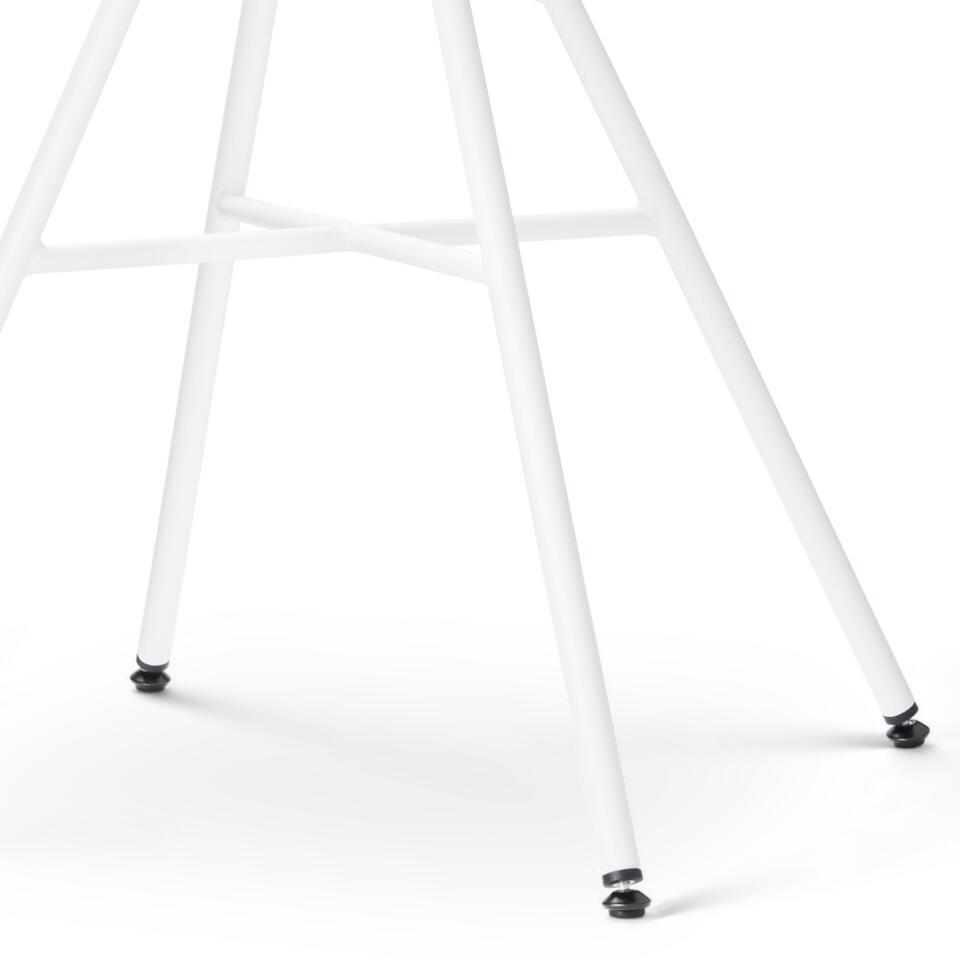  Nolon Noa-Liz Eetkamerstoel Wit - Beige Kussen - Witte Poten