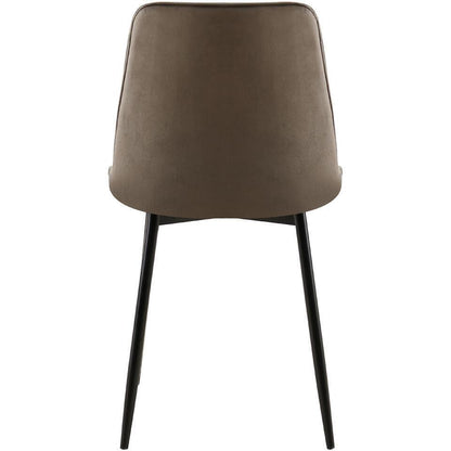  CLP Set Van 2 Eetkamerstoel Gifford Mat Zwart Frame - Fluweel - Antraciet