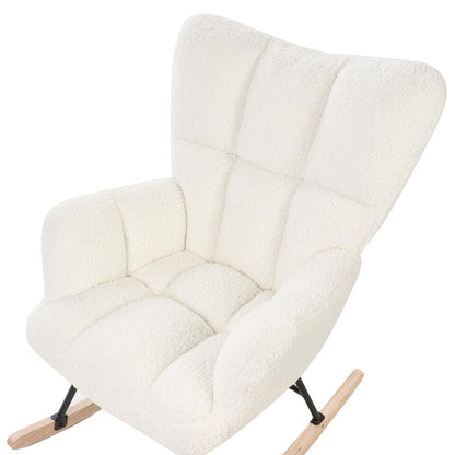  OULU - Schommelstoel - Wit - Bouclé