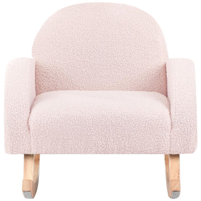  HUG - Schommelstoel Voor Kinderen - Pastelroze - Bouclé