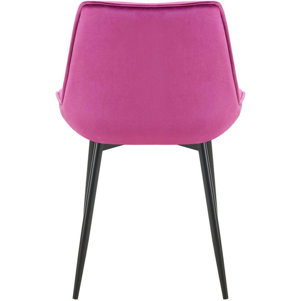  CLP Set Van 2 Eetkamerstoel Wallace Zwart Frame - Fluweel - Paars