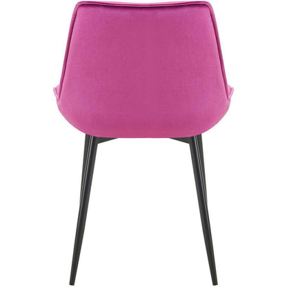  CLP Set Van 2 Eetkamerstoel Wallace Zwart Frame - Fluweel - Paars