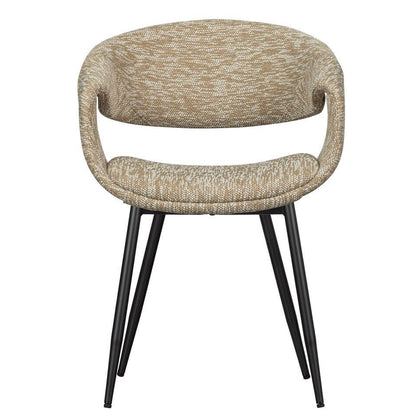  WOOOD Yossi Eetkamerstoelen Met Metalen Zwarte Poot - Zand - Set Van 2