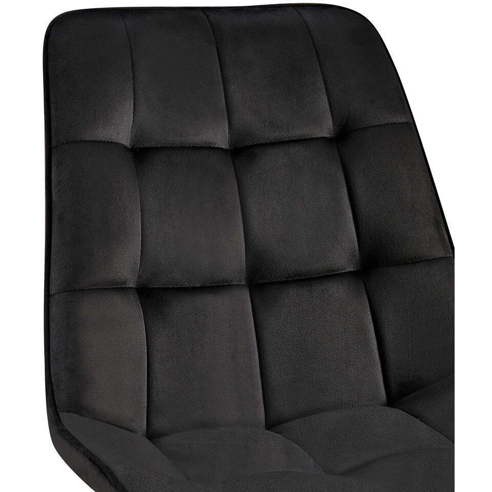  CLP Set Van 2 Eetkamerstoel Gifford Mat Zwart Frame - Fluweel - Zwart