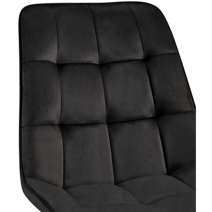  CLP Set Van 2 Eetkamerstoel Gifford Mat Zwart Frame - Fluweel - Zwart