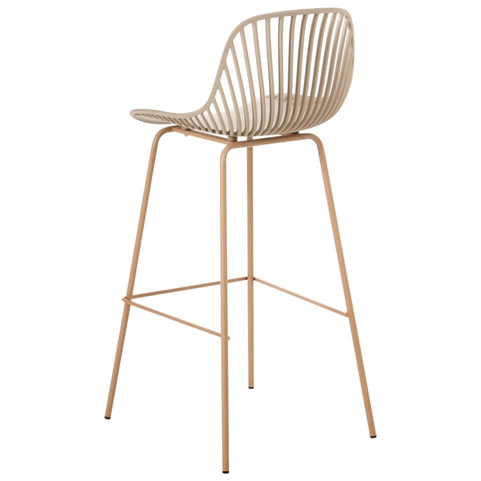  KLEVE - Set Van 4 Barstoelen - Beige - Synthetisch Materiaal