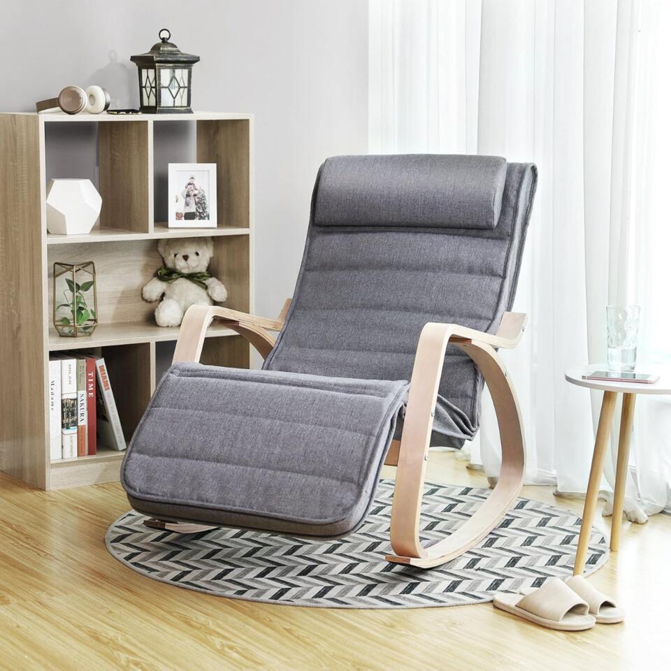  Parya Home Fauteuil Schommelstoel Grijs