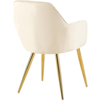  CLP Eetkamerstoel Cheryl Goud Frame - Metaal - Creme