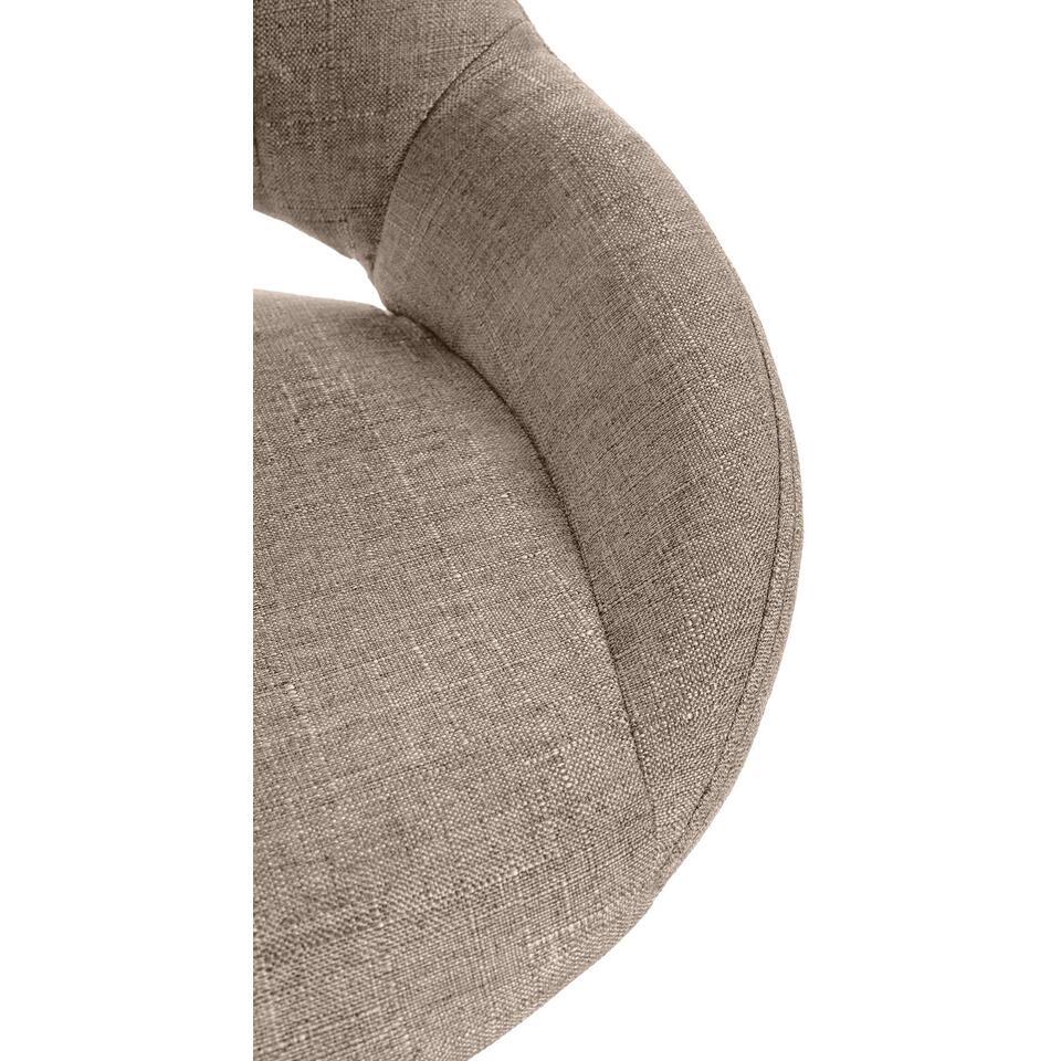  CLP Barkruk Milet Zwart Frame - Stof - Taupe