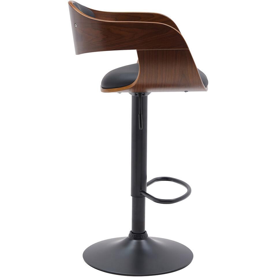  CLP Set Van 2 Barkruk Kingston Mat Zwart Frame - Kunstleer - Walnoot/zwart