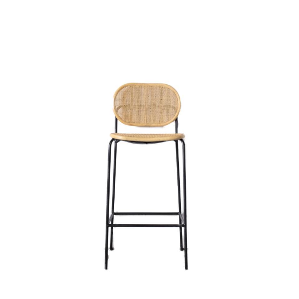  Giga Meubel Barkruk Webbing Naturel - 42x47x101cm - Zithoogte 74cm