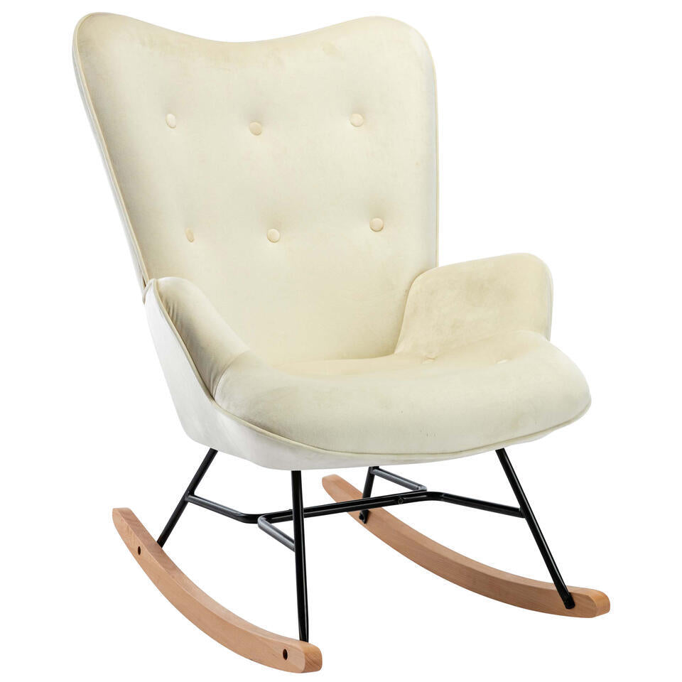  CLP Schommelstoel Sanka Fluweel - Creme