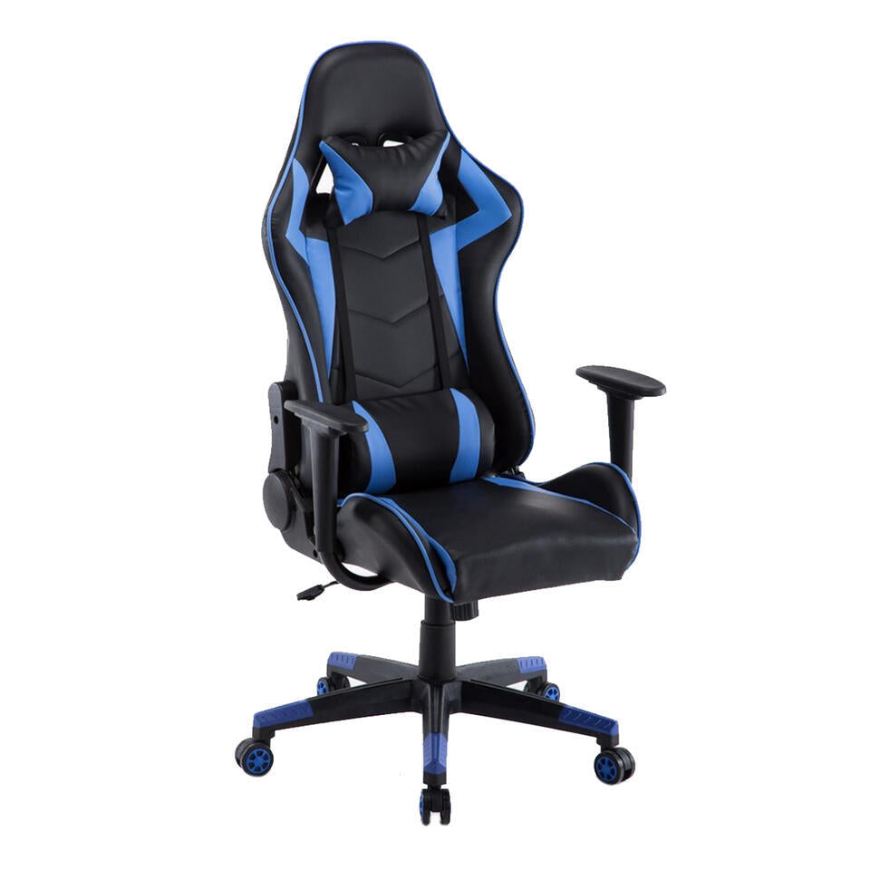  Gamestoel Las Vegas - Zwart / Blauw - Gaming Stoel - Bureaustoel