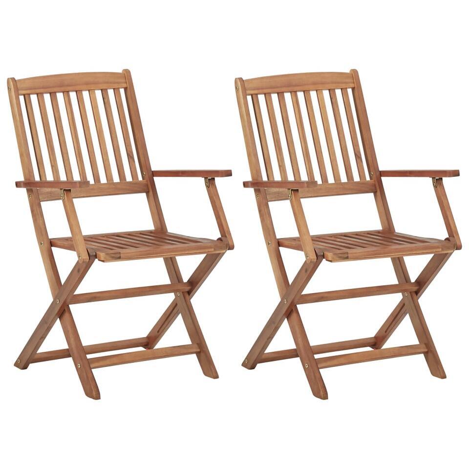  VidaXL Tuinstoelen 2 St Inklapbaar Massief Acaciahout 54 X 57 X 91 Cm