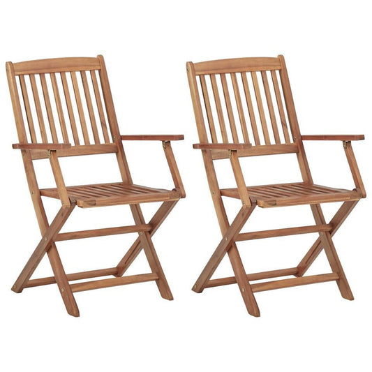  VidaXL Tuinstoelen 2 St Inklapbaar Massief Acaciahout 54 X 57 X 91 Cm