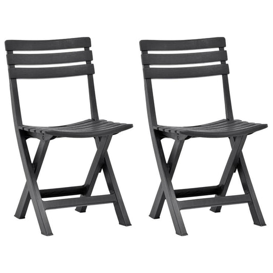  VidaXL Tuinstoelen Inklapbaar 2 St Kunststof Antraciet