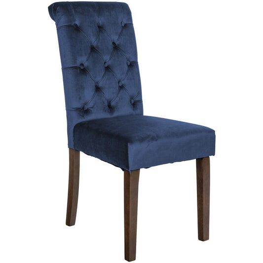  CLP Eetkamerstoel Lisburn Fluweel Blauw