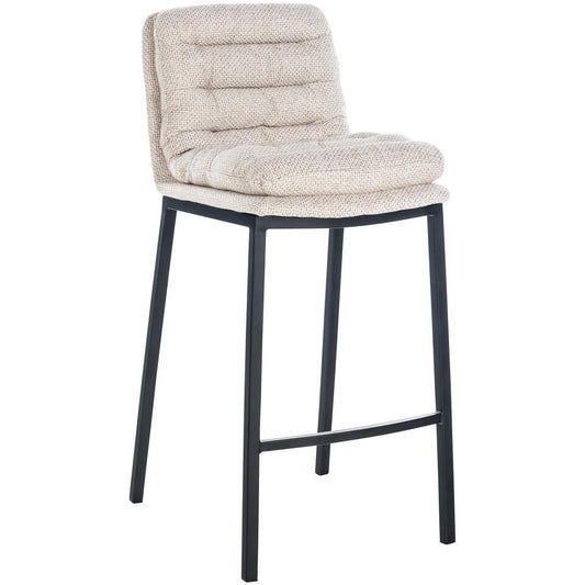  CLP Barkruk Dundalk Frame Zwart Stof Beige