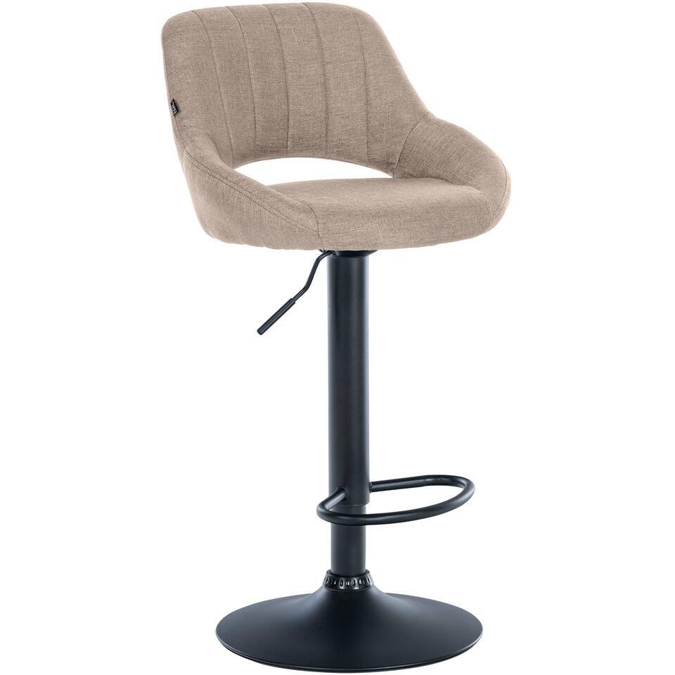  CLP Barkruk Milet Zwart Frame - Stof - Taupe