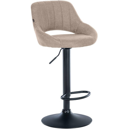  CLP Barkruk Milet Zwart Frame - Stof - Taupe