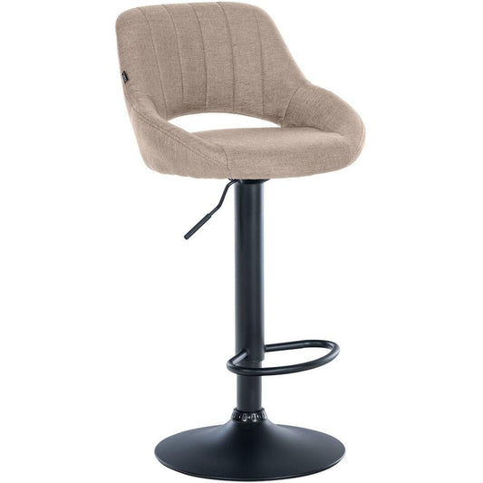  CLP Barkruk Milet Zwart Frame - Stof - Taupe