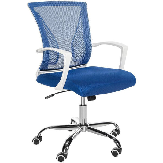  Clp Bureaustoel Tracy Frame Chroom Look Blauw