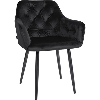  CLP Eetkamerstoel Stanley Zwart Frame - Fluweel - Zwart