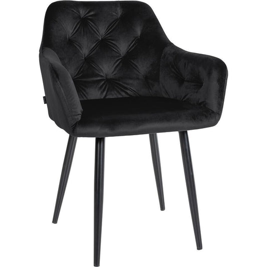  CLP Eetkamerstoel Stanley Zwart Frame - Fluweel - Zwart