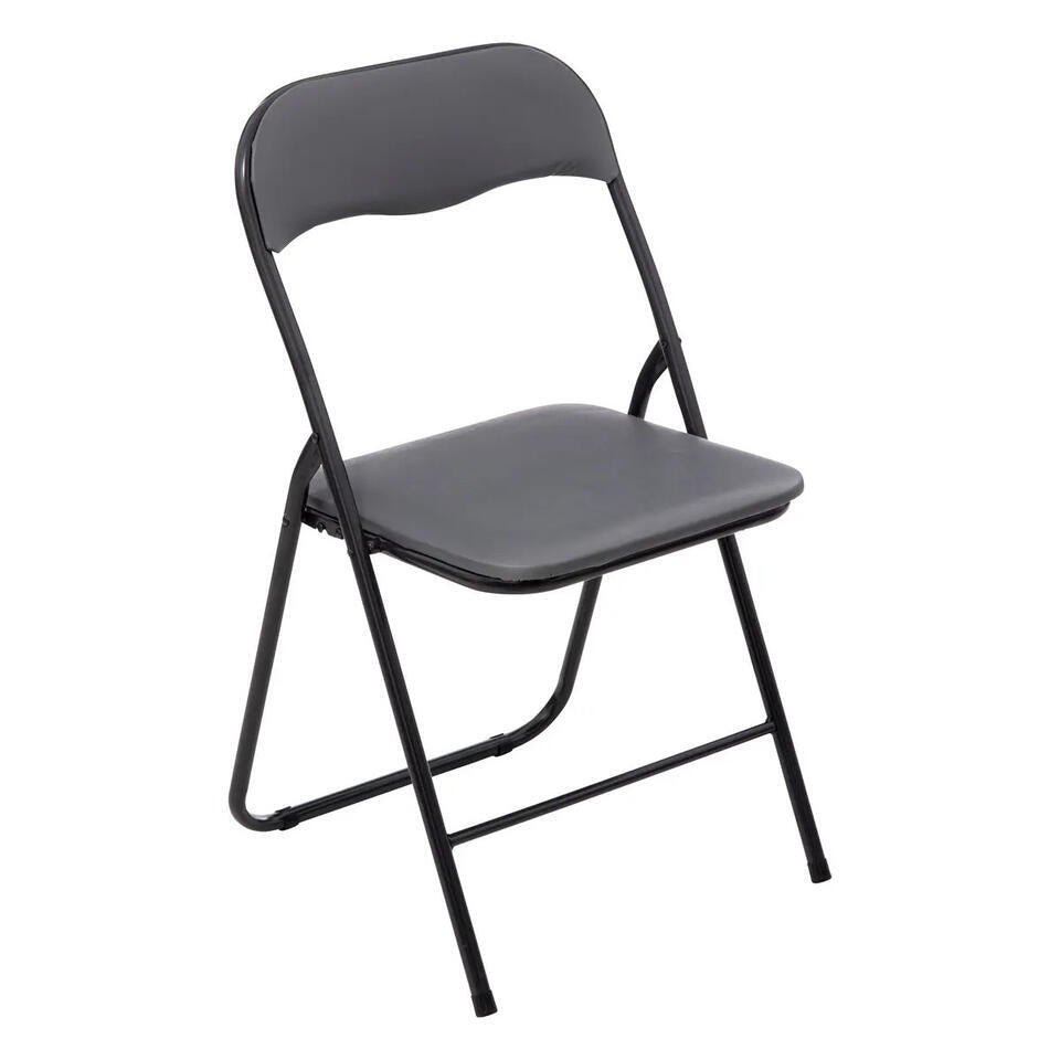  5Five Klapstoel Met Pvc Zitting - Grijs - 44 X 48 X 79 Cm
