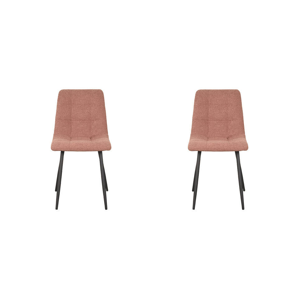  LABEL51 Eetkamerstoel Juul 54x45x89 Cm - Terra - Stof - Set Van 2