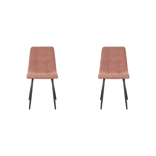  LABEL51 Eetkamerstoel Juul 54x45x89 Cm - Terra - Stof - Set Van 2
