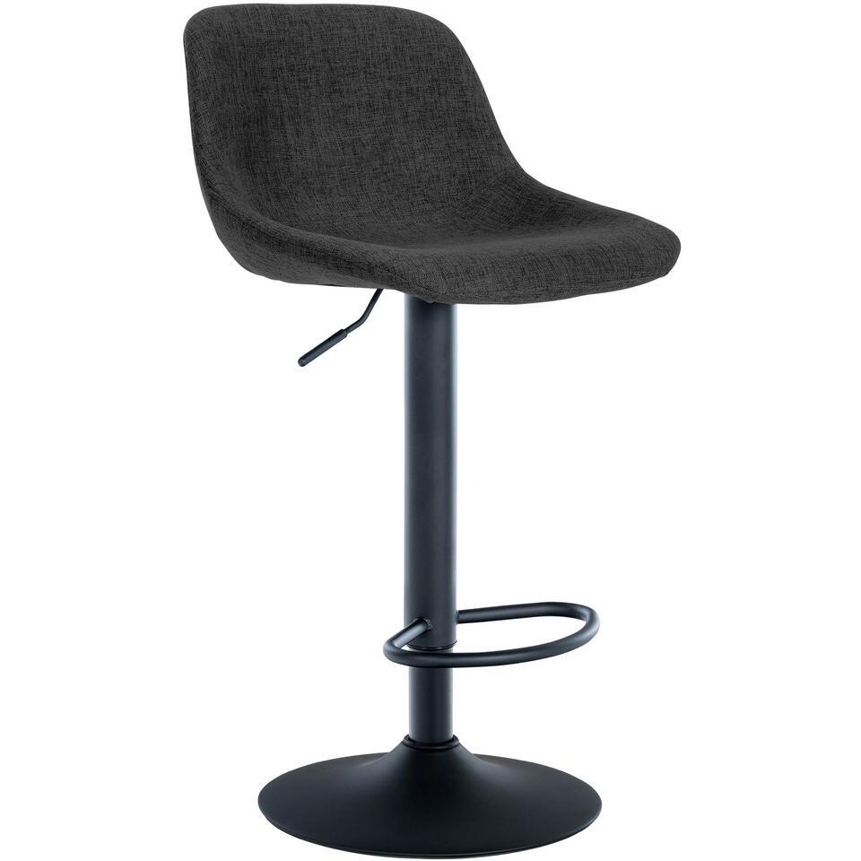  CLP Barkruk Loft Zwart Frame - Stof - Zwart