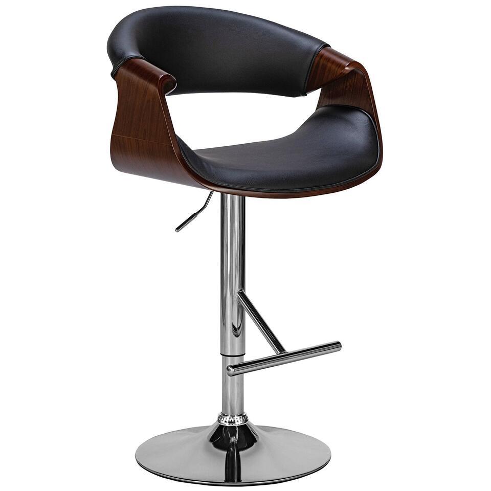  CLP Barkruk Foley Chroom Frame - Kunstleer - Walnoot/zwart